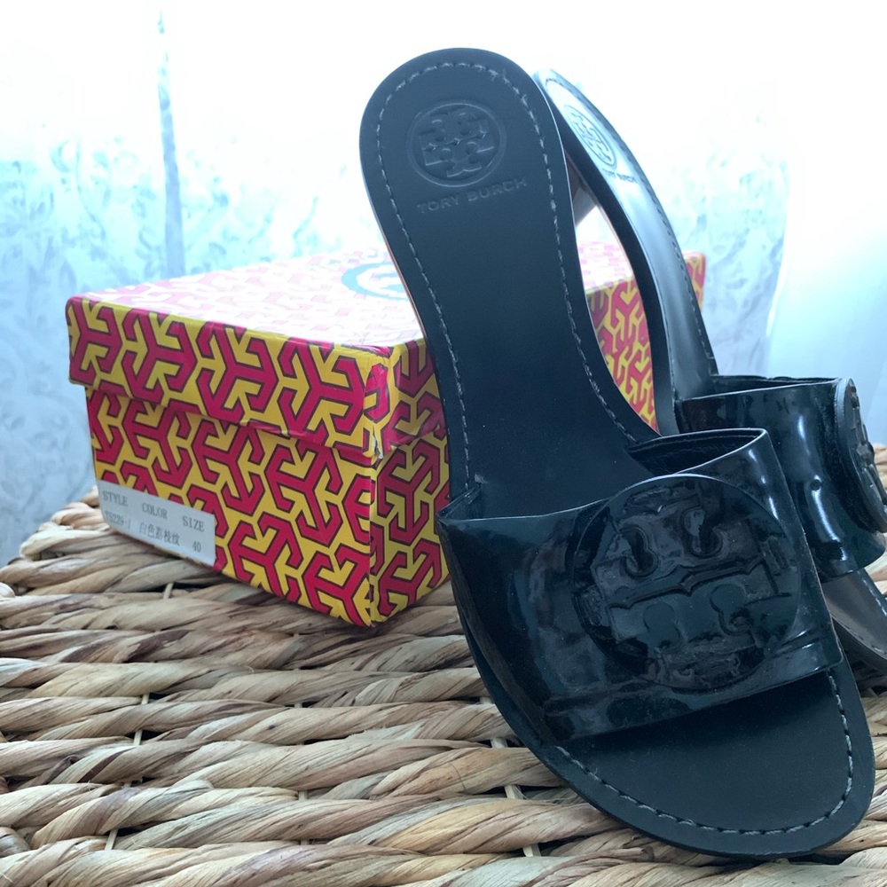 Tory Burch Black Patent Leather Heels